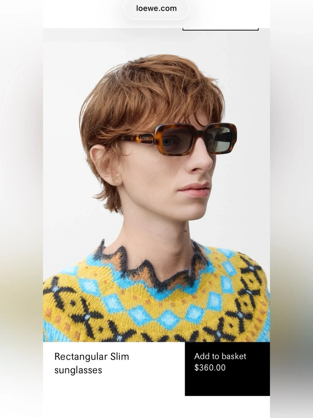 Loewe Slim 54MM Rectangular Sunglasses Blue